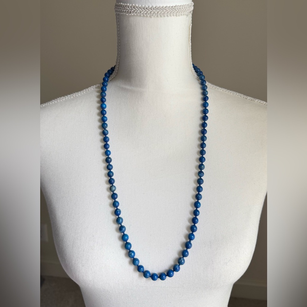 Blue Lapis 14” Beaded Necklace